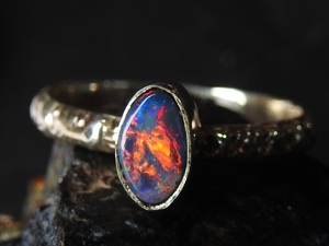 Australian <b>Opal</b> <b>Ring</b>-925 Sterling Silver-7.5 US Size-October Birthstone-<b>Opal</b> Doublets-Handmade Jewellery-Gift For Her - Product Image 6