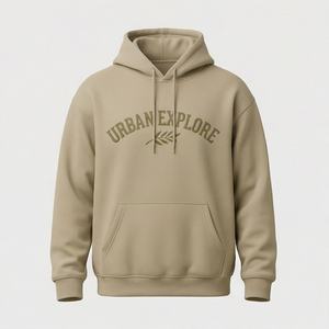 Sweat-shirts à capuche unisexes classiques en coton 350 GSM, brodés, coupe oversize, confortables, vêtements décontractés, directement de l'usine - Product Image 1