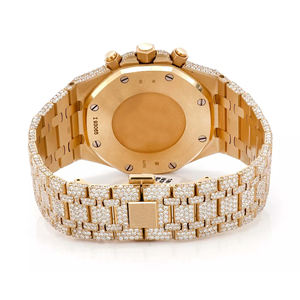 Montre Homme Quartz en Acier Inoxydable avec Cadran en Verre, Bracelet 20mm, Style Hip Hop, Sertie de Moissanite et Diamants VVS, Lunette Personnalisée - Product Image 6