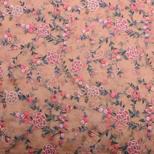 Tela de Georgette de Poliéster Bordada con Diseño Floral, Tela de Encaje Suave para Vestidos, Saris, Dupattas y Manualidades para Mujer - Product Image 5