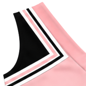 Haut d'uniforme de cheerleading rose clair sans manches, col en V, pour femmes et filles, idéal pour les équipes de danse et les compétitions - Product Image 3