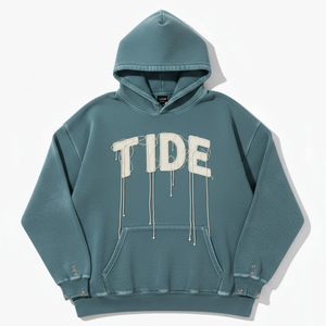 Sudadera con capucha de algodón grueso con efecto lavado ácido, estilo vintage, para hombre, estilo urbano, resistente, cálida para invierno, informal y a la moda. - Product Image 3