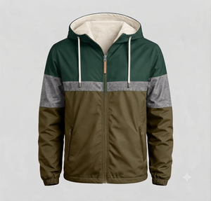 Chaqueta Cortavientos Unisex de Colores Sólidos con Capucha y Cuello Alto, Ecológica, Impermeable, de Poliéster/Algodón, a Precio Razonable - Product Image 6