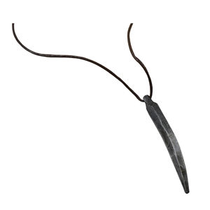 Collar de Metal Forjado de Alta Gama para Hombre, Colgante de la Suerte de Una Sola Palabra con Baño de Zinc Negro, Accesorios de Moda - Product Image 2