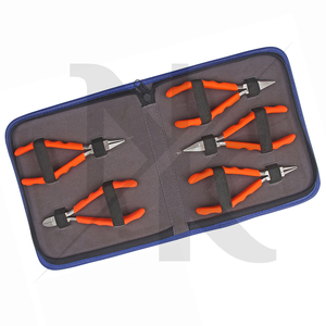 Jewelry Pliers Kit 5 Pieces Stainless Steel 140mm Chain Flat Round & Round/Flat Nose Pliers <b>Side</b> <b>Cutter</b> Matt Foam Handles - Product Image 5