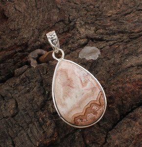 Vintage Bohemian 925 Silver Platinum Plated Bezel Set Jasper Pendant Handcrafted Earthy Statement Jewelry Natural Stone <b>Necklace</b> - Product Image 4