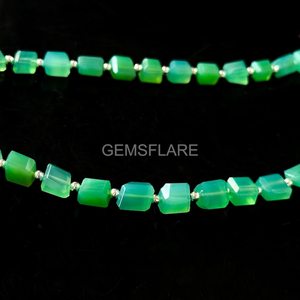 Natural Chrysoprase Faceted Tumble Gemstone Beads Wholesale Chrysoprase Loose Nuggets Beads 5x7-6x8MM 8 Inch For Jewelry Making - Product Image 3