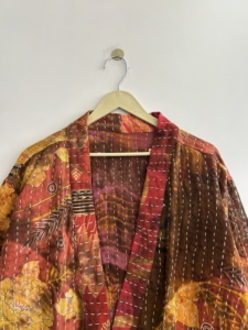Quilted Kantha Jacket Handmade Vintage Kimono Jacket Boho Tie Dye Jacket - Product Image 3