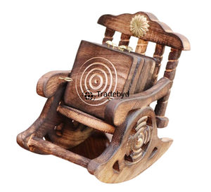 Juego de Posavasos Modernos de Madera, Hechos a Mano, de Lujo, Cuadrados de 4x4 Pulgadas, Colores Personalizables, con Logotipo, para el Hogar, Restaurantes, Tradebyd - Product Image 4