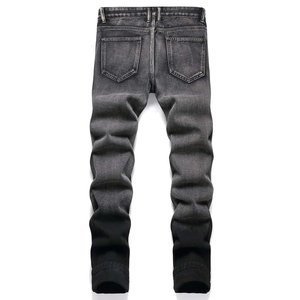 Jeans de Mezclilla Vintage para Hombre, Estilo Hip Hop, Corte Regular, Cintura Media, Cierre de Botones, Impermeables, Ligeros, para Exteriores, con Bolsillos Delanteros, Lavado a la Piedra - Product Image 3