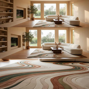 Alfombra de Cinta Texturizada 3D Premium Hecha a Mano |   Revestimiento de Piso Abstracto Lineal de Lujo, Gran Tamaño, Decoración para el Hogar, Precio de Fábrica, Regalo - Product Image 2