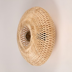 Lámpara de pared con pantalla de bambú natural, al mejor precio, venta al por mayor, apliques de pared elegantes. - Product Image 3