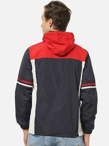 Veste de sport à capuche pour homme, coupe-vent, avec fermeture éclair sur le devant, style color block, coupe régulière, en polyester, pour l'automne - Product Image 4