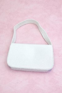 Bolso de mano hecho a mano con cuentas de cítricos – Bolso de hombro de verano con estampado de frutas blancas - Product Image 1