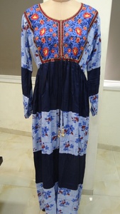 Latest Design Cotton Embroidery <b>Printed</b> Kaftan Moroccan Dubai Abaya <b>Islamic</b> Women'S Muslim Dress - Product Image 6