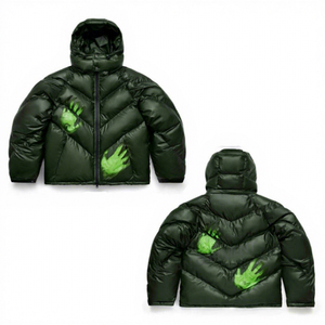 Custom Thermochromic <b>Jacket</b> Streetwear <b>Crop</b> Vintage Heavyweight Winter Hooded Windproof Color Change Down <b>Puffer</b> <b>Jacket</b> Coat - Product Image 6