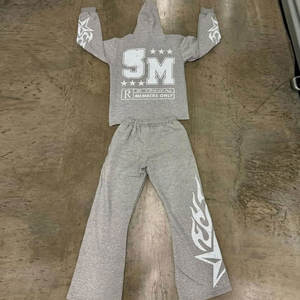 Conjunto de 2 Piezas para Hombre, Diseño Personalizado, Apliques Bordados, Parches Impresos, Logotipo, Estilo Deportivo, Invierno, Sudadera con Capucha y Pantalones Deportivos - Product Image 2