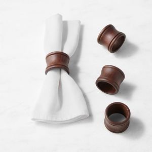 Anneaux de serviette en bois naturel faits à la main, écologiques, style moderne, accessoires de table pour mariage et anniversaire, logo personnalisé, acheteurs en gros - Product Image 6