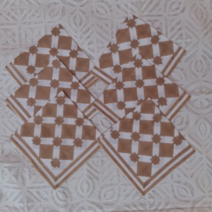 Serviettes de table en coton 60x60cm imprimées à la main, personnalisées, pour événements festifs de luxe, technique artisanale moderne, style classique, vente en gros - Product Image 2