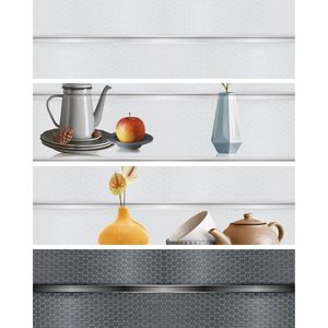 Azulejo de pared cerámico blanco brillante de 300x600, acabado minimalista moderno, adecuado para paredes interiores de edificios de oficinas, formato grande, liso. - Product Image 2