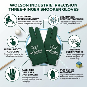 Guantes de Snooker de Tres Dedos Wilson Industry Premium, Ajuste Cómodo para Jugadores Profesionales de Billar, Poliéster/Lycra - Product Image 4