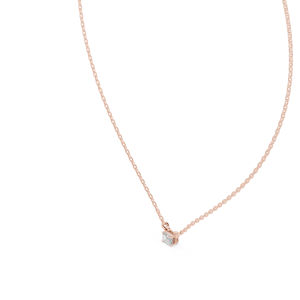 Pendentif en or jaune 14 carats avec émeraude et diamant rond cultivé en laboratoire pour femmes |   Vêtements de tous les jours |   Nouveau diamant cultivé - Product Image 5