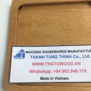 Posavasos Cuadrado de Madera Ecológico, Diseño Clásico de Madera Natural, 1.5 cm de Grosor, Hecho a Mano en Vietnam - Product Image 2