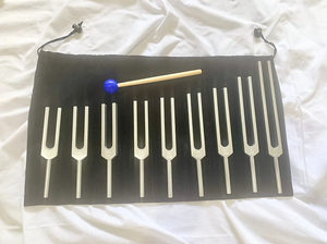 Ensemble de 9 diapasons non lestés Solfeggio de fabrication Mars pour la sonothérapie - Product Image 2