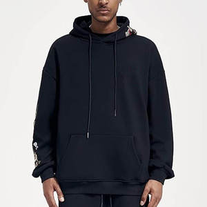 Sudadera con capucha y cremallera negra para hombre Holy Uprise, de poliéster polar oversize, anti-bolitas, con bolsillo, estilo urbano para la parte delantera. - Product Image 3