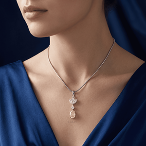 Collier pendentif floral en diamant jaune cultivé en laboratoire, or blanc, bijoux fins de luxe, cadeau élégant pour femme, à porter au quotidien - Product Image 5