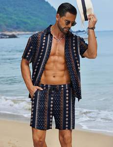 Men Stylish <b>Set</b> Tropical Print Short Sleeve Shirt Beach Shorts Matching Holiday Summer Casual Colorful Top top mens <b>twin</b> <b>set</b> - Product Image 6