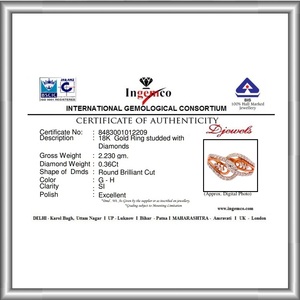 แหวนเพชรแล็บโกรว์ด์ทรงคลาสสิกสำหรับผู้หญิง ฉลองครบรอบ 14K ทองคำแท้ ทรงกลมเจียระไนบริลเลียนท์ รับรองโดย IGI & INGEMCO ขายส่ง - Product Image 5