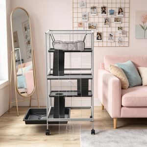 Gabbia Moderna in Metallo e Vetro per Piccoli Animali (Uso Interno ed Esterno per Razze Medie e Piccole) - Product Image 3