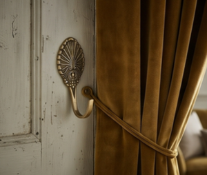Antique Brass Wall <b>Hook</b> With Floral Design Antique Finish For Clothing Storage Vintage Style Home Decor - Product Image 5