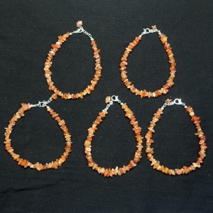 Konain Jewelry Indian Red Carnelian <b>Chips</b> Beads Bracelet Natural Adjustable Healing <b>Crystal</b> Gemstone Trendy Unisex Gift Sample - Product Image 4