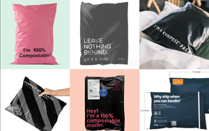 Bolsas de Correo Negras Recicladas con Logotipo Personalizado Grs TC, Sobres para Envío de Ropa, Bolsas de Poliéster para Envíos - Product Image 2