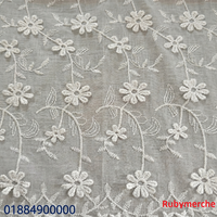 Tela de Encaje Bordada en 3D con Diseño Floral, Suave, Premium, Lujosa, Romántica, 100% Algodón/Poliéster de Alta Calidad para Vestidos