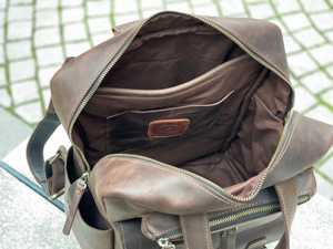 Wholesale Custom Genuine <b>Leather</b> Backpack <b>Men</b> Vintage Cowhide Travel Laptop <b>Bag</b> Waterproof Outdoor Daypack LBK-0124 - Product Image 5