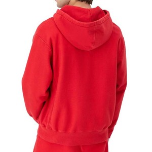 Sweat-shirts pour hommes en coton 100% de haute qualité avec impression de logo personnalisé, rouge avec fermeture éclair, broderie personnalisée, polaire, hiver, taille personnalisée - Product Image 2