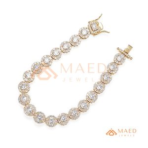 Pulsera de Cadena Fina con Moissanita Dorada, Joyería de Moda de Los Ángeles, Regalo Elegante para Uso Diario - Product Image 6