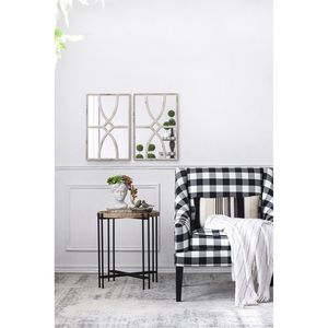 Specchio da Parete Rettangolare in Legno con Cornice Bianca Anticata 16x23 Pollici, Versatile Orizzontale e Verticale, Decorazione per Soggiorno - Product Image 6