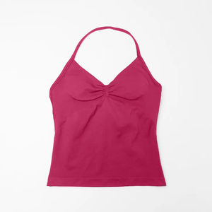 Sujetador deportivo sexy de verano para mujer con cuello halter, top de yoga de alto soporte a prueba de golpes - Product Image 6