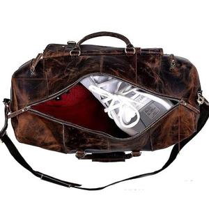 Sac de sport en cuir véritable avec sangle réglable, léger et imperméable, design spacieux, écologique, pour ordinateur portable, utilisation en voyage - Product Image 2