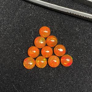 Opale d'Éthiopie naturelle ronde plate cabochon 2mm 4mm 6mm 8mm 10mm, opale de feu orange, pierres précieuses de bonne qualité pour la création de bijoux - Product Image 1