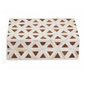 Caja de baratija de joyería multiusos para mujer, organizador de incrustaciones de hueso blanco y negro con textura suave, regalo novedoso para el hogar - Product Image 3