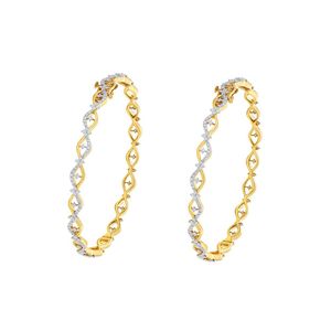 กำไลข้อมือเทนนิสทรงหยดน้ำประดับเพชรทรงกลมทองคำโรสโกลด์ 14K - Product Image 2