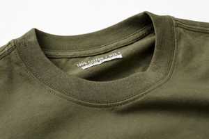 Camiseta de Algodón Verde Oliva Extra Grande para Hombre, Manga Corta, Cuello Redondo, Estilo Casual, Color Sólido, Tejido de Punto Jersey - Product Image 4