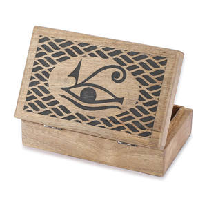 Boîte de luxe artisanale en bois Design Oeil de vérité Boîte en bois de manguier la plus vendue pour la décoration de bijoux d'urnes et le but de cadeau - Product Image 1