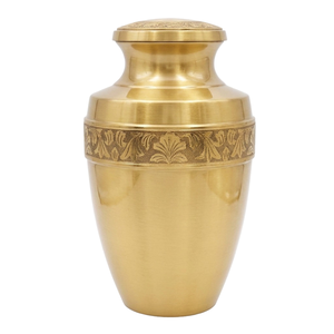 High Quality And <b>Top</b> Quality <b>Black</b> Color Finished Brass Adult Cremation Urn With Gold Engraving Band <b>Funeral</b> Urn <b>For</b> Human Ashes - Product Image 2