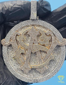 Designer Alphabet Letter Pendant Fully Iced Hip Hop Jewelry Moissanite Diamond Custom <b>Name</b> <b>Chain</b> Pendant - Product Image 1